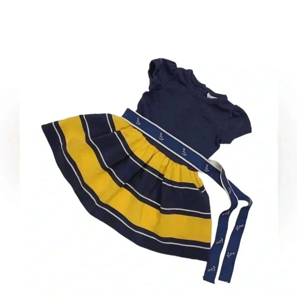 💥HOST PICK💥 Ralph Lauren Blue & Yellow Dress Size 6M